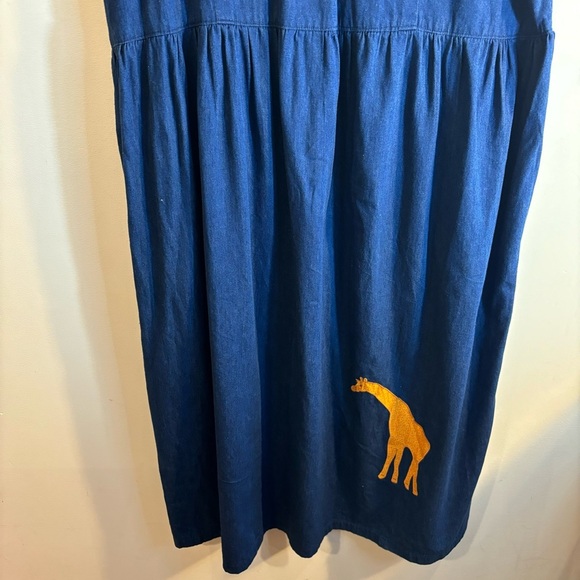 COTTON PICKIN’ by Betty Green Sz XL Dress 100% Cotton Animal Appliqués Vintage - Picture 7 of 13